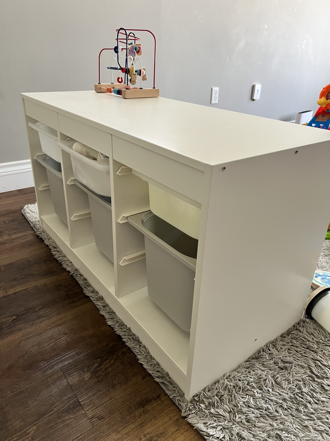 IKEA TROFAST Storage Combination with White Frame and Bins