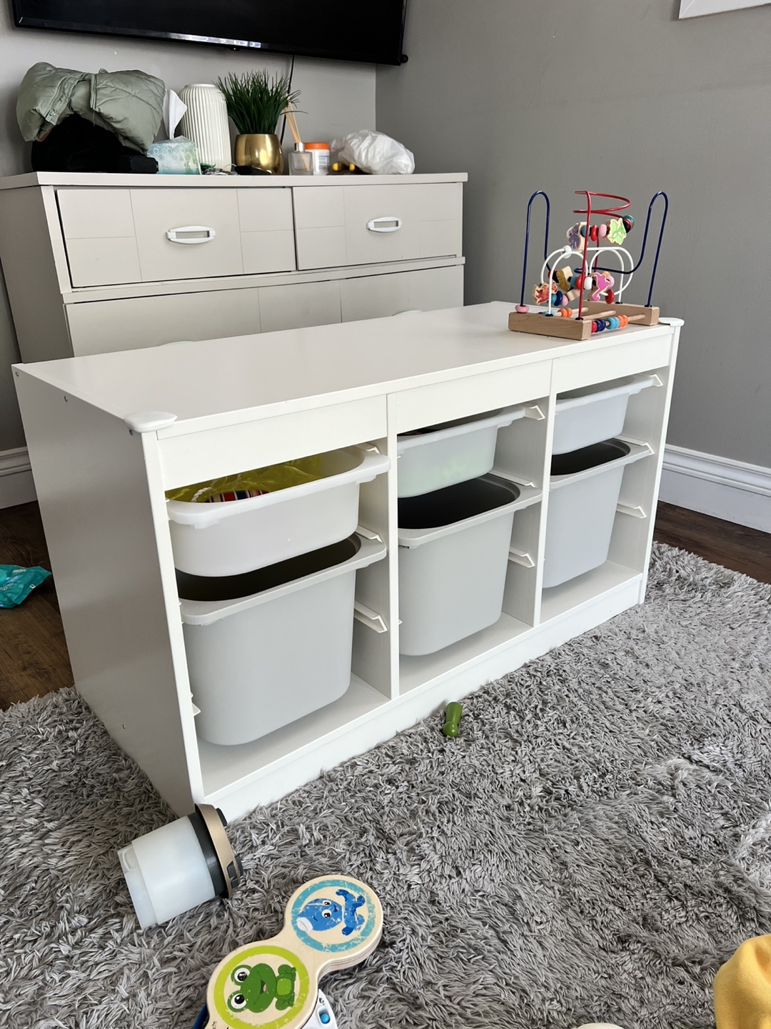 IKEA TROFAST Storage Combination with White Frame and Bins - photo 2
