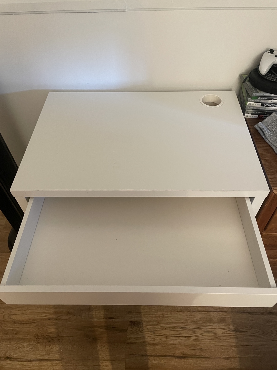 IKEA White Desk with Drawer - photo 2