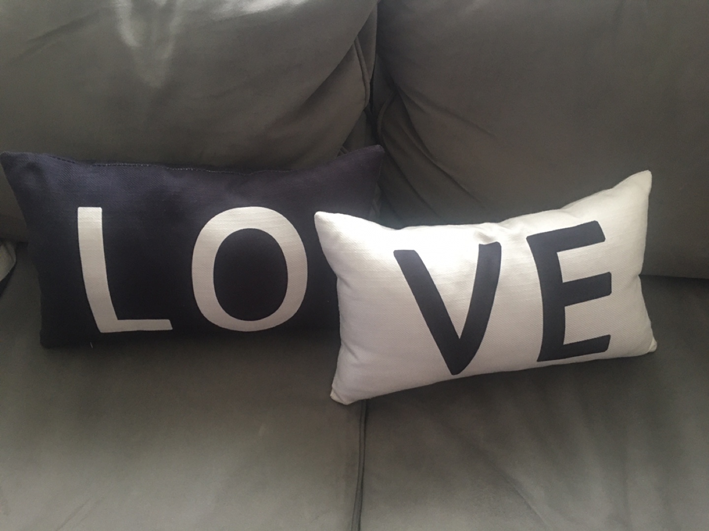 Pair of Decorative Throw Pillows - LOVE