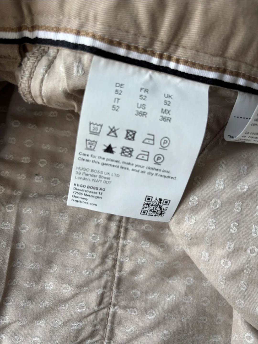 BOSS Kaito Slim Fit Stretch Pants - Beige image indicator(7)