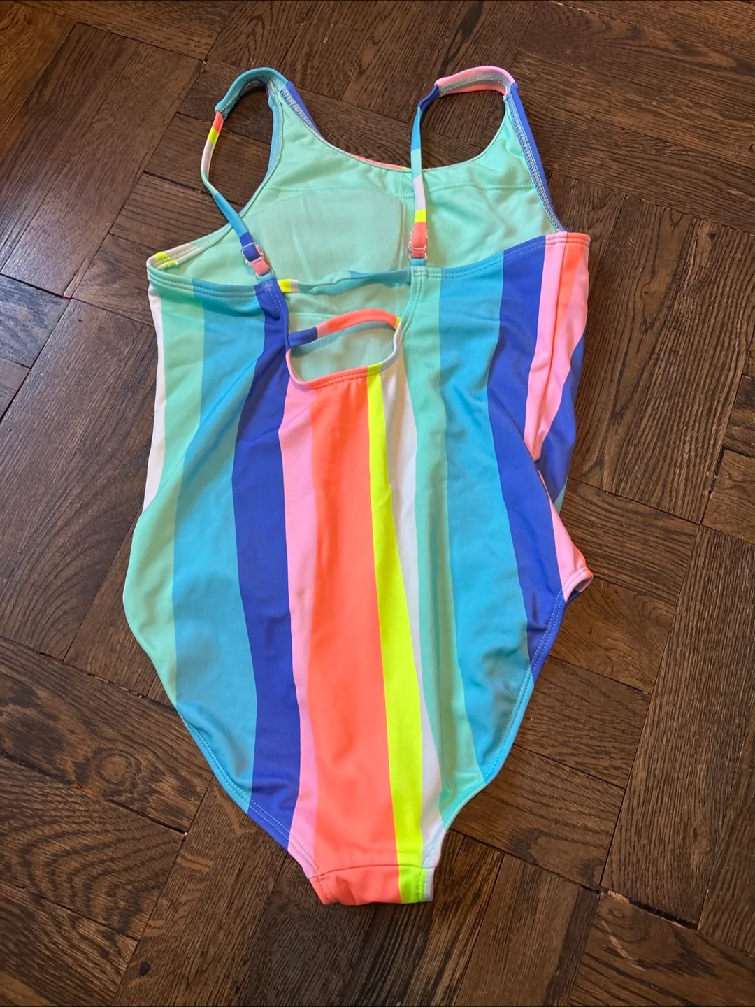 Girls Rainbow Striped One-Piece Swimsuit Size L/G (10-12) image indicator(2)