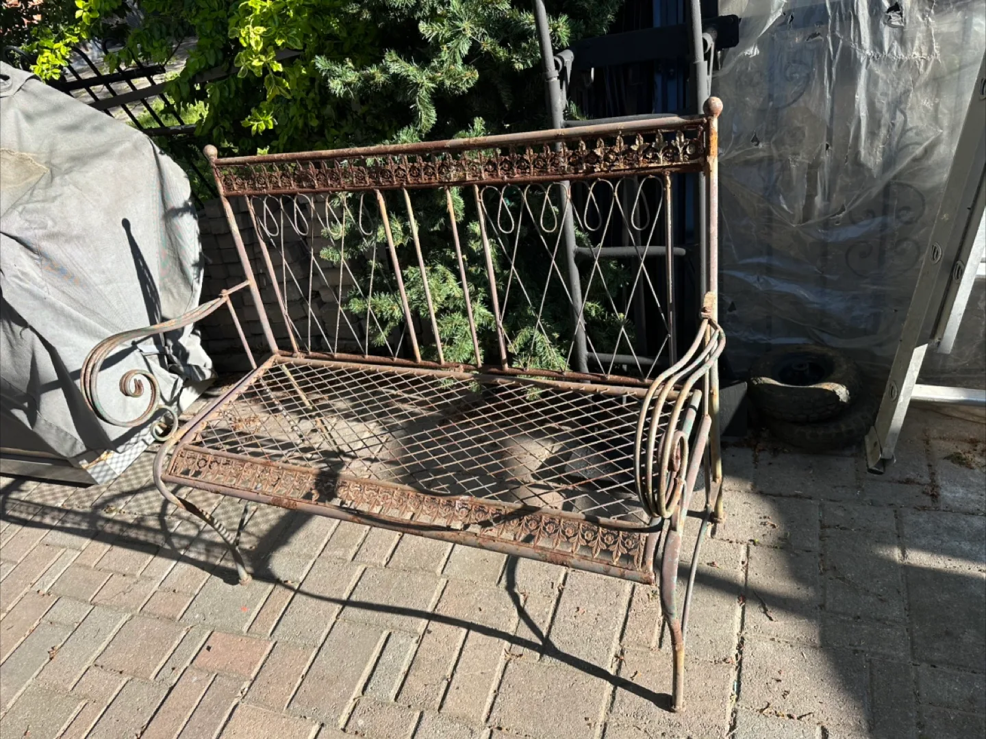 Wrought Iron Garden Bench thumbnail