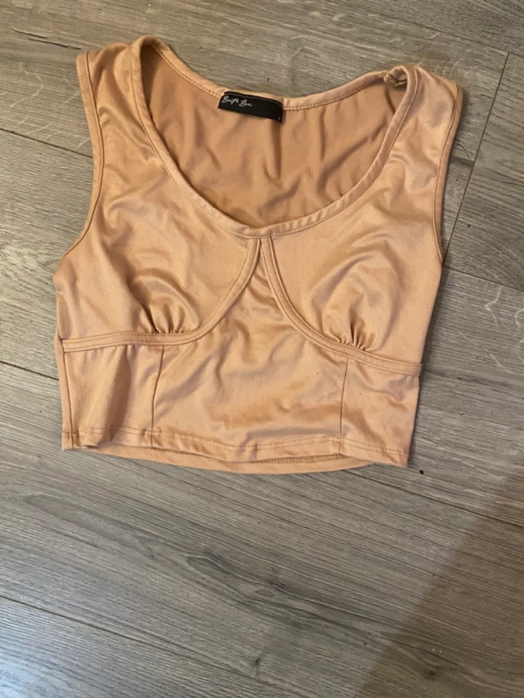Beige Sleeveless Crop Top thumbnail
