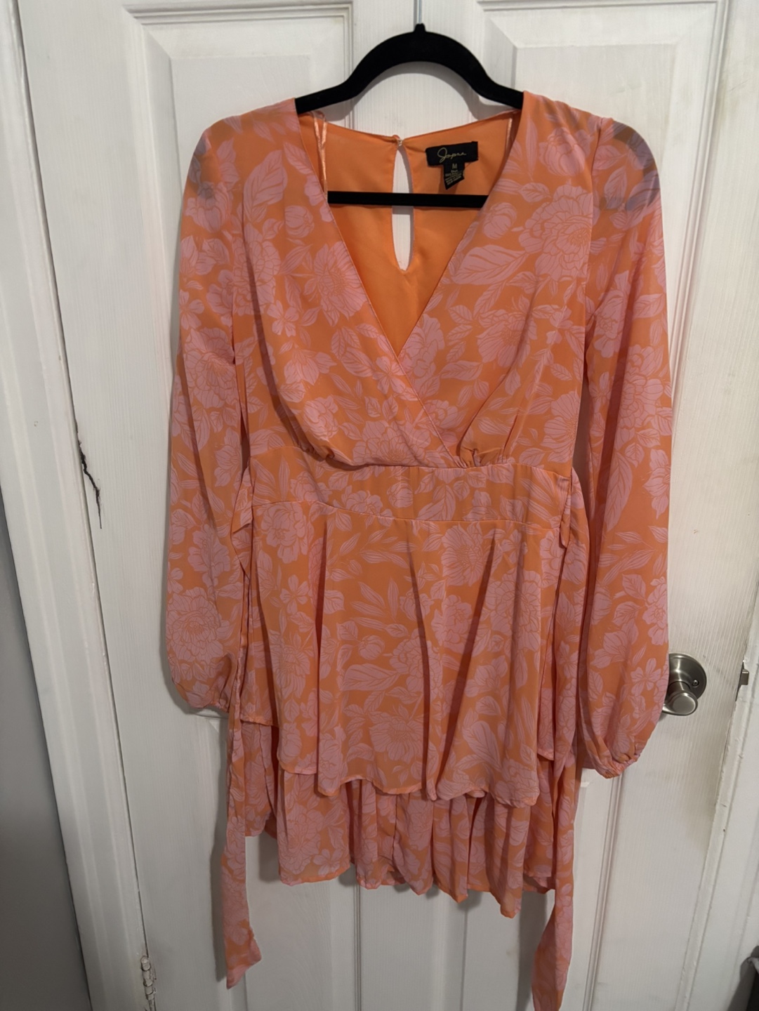 Gorgeous Peach Floral Mini Dress - photo 2