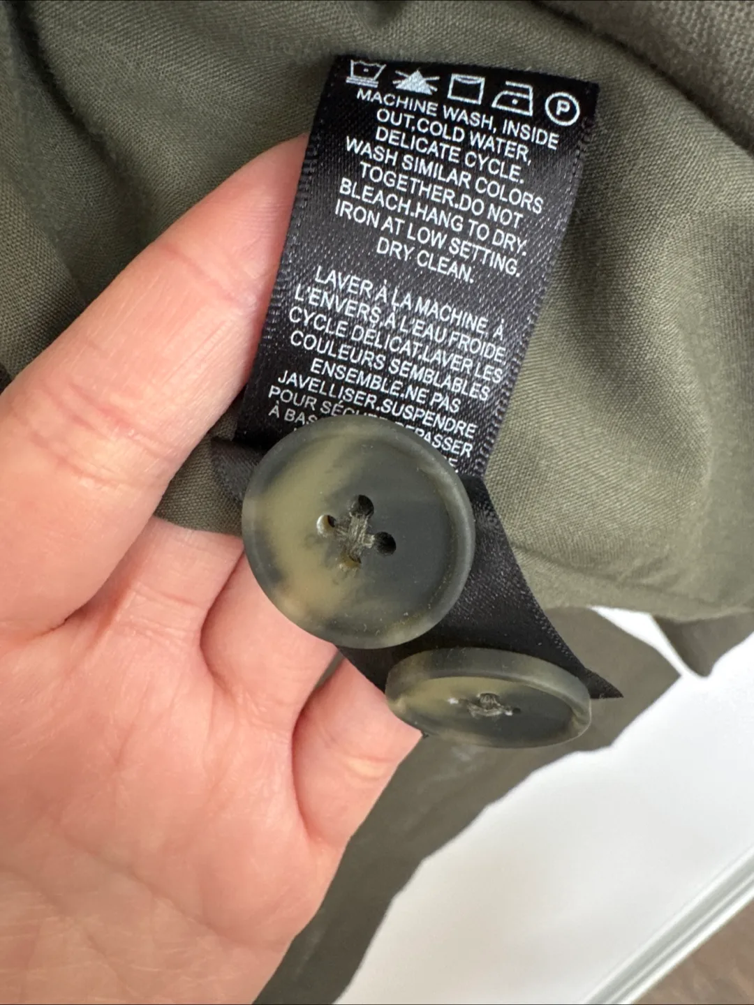 RW&CO Olive Green Sleeveless Shirt Dress XS/TP image indicator(5)