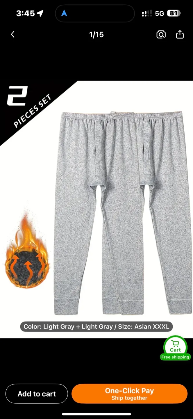 2 Pack Thermal Underwear Bottoms thumbnail
