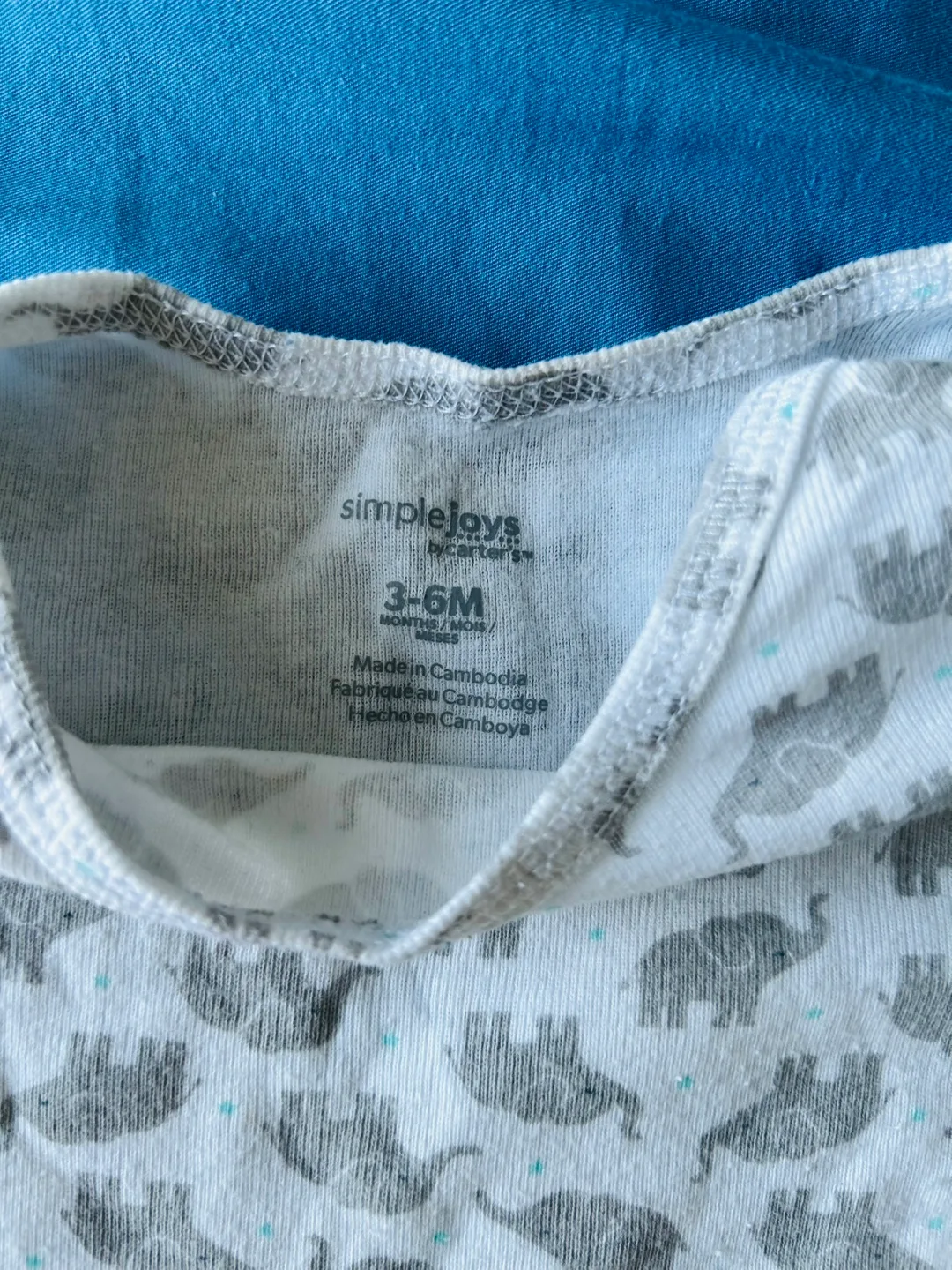 Baby Bodysuit - Elephant Print - 3-6 Months image indicator(2)