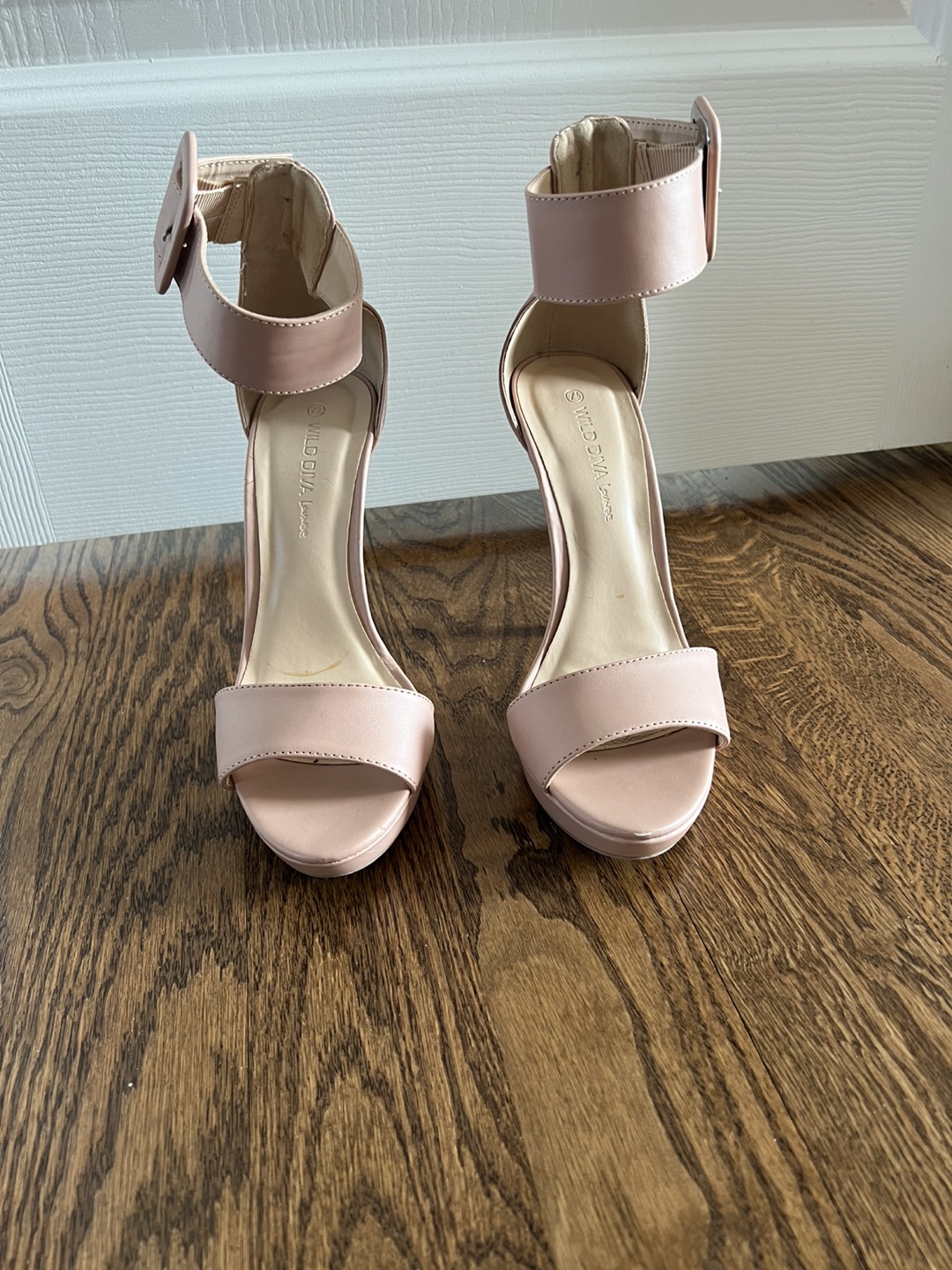 Blush Pink Ankle Strap Heels