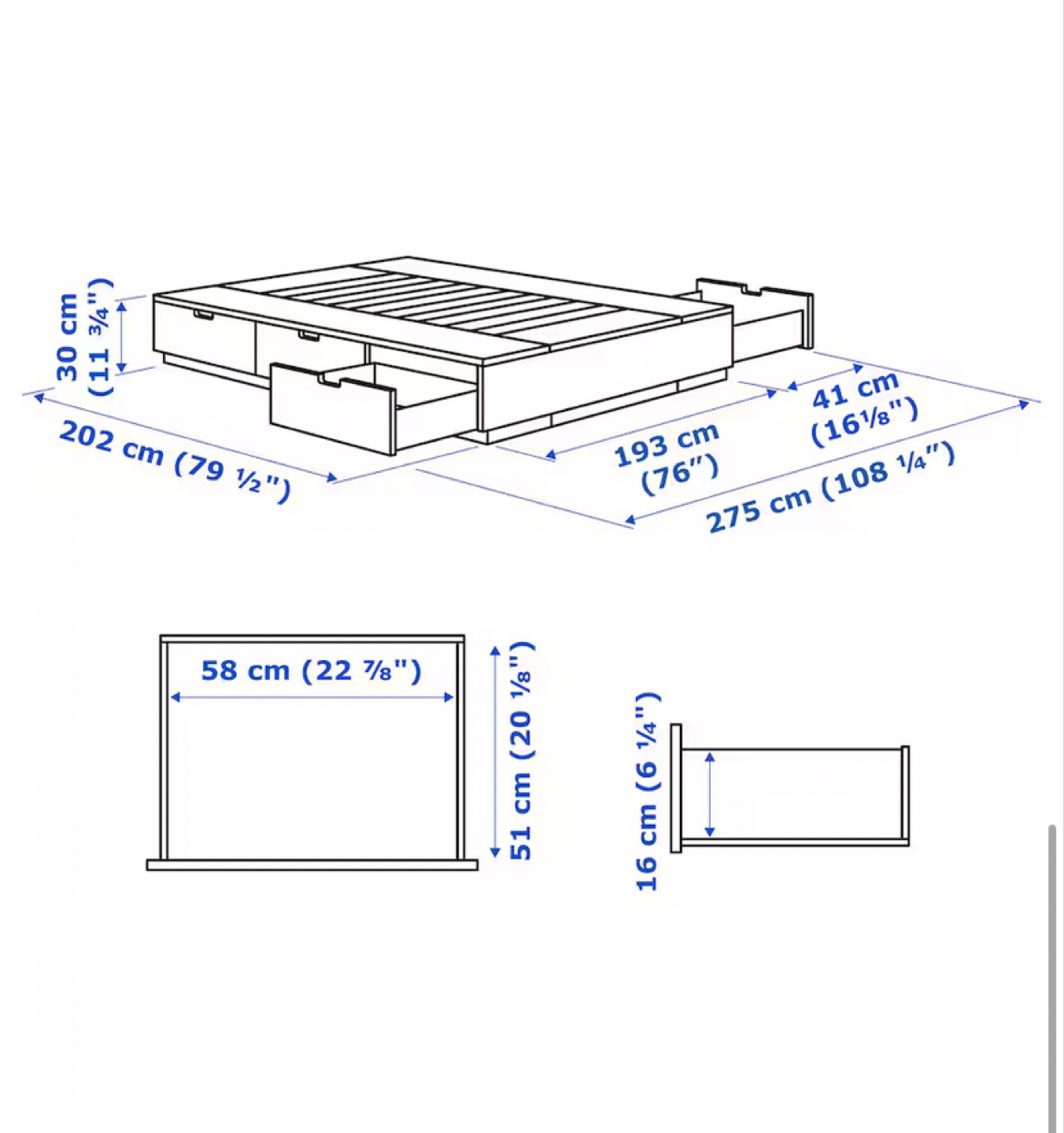 IKEA NORDLI King Bed Frame with Storage - photo 4