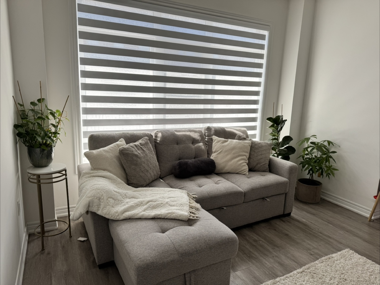 Grey Sectional Sofa with Storage