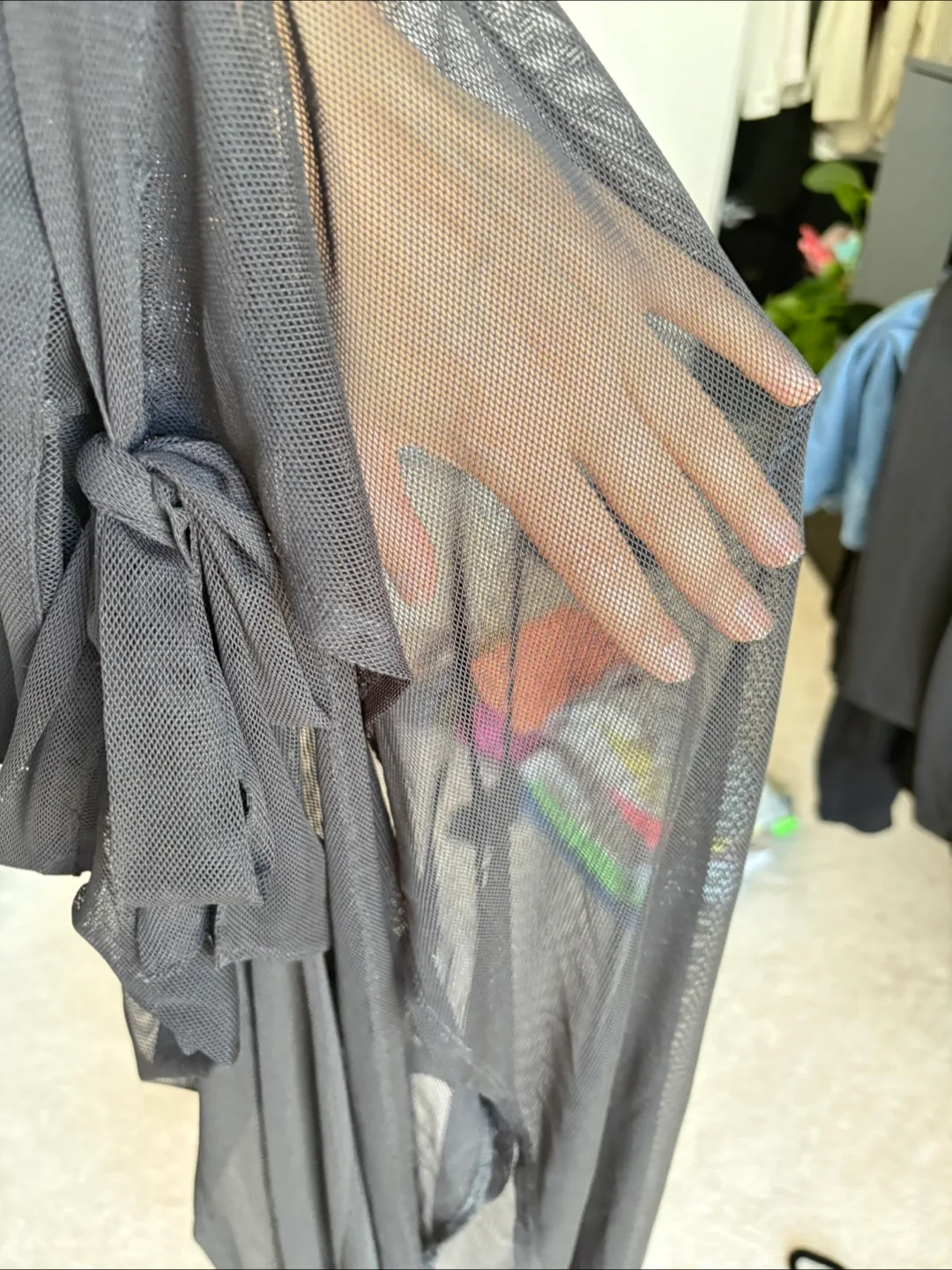 Forever 21 Black Mesh Beach Pants image indicator(3)