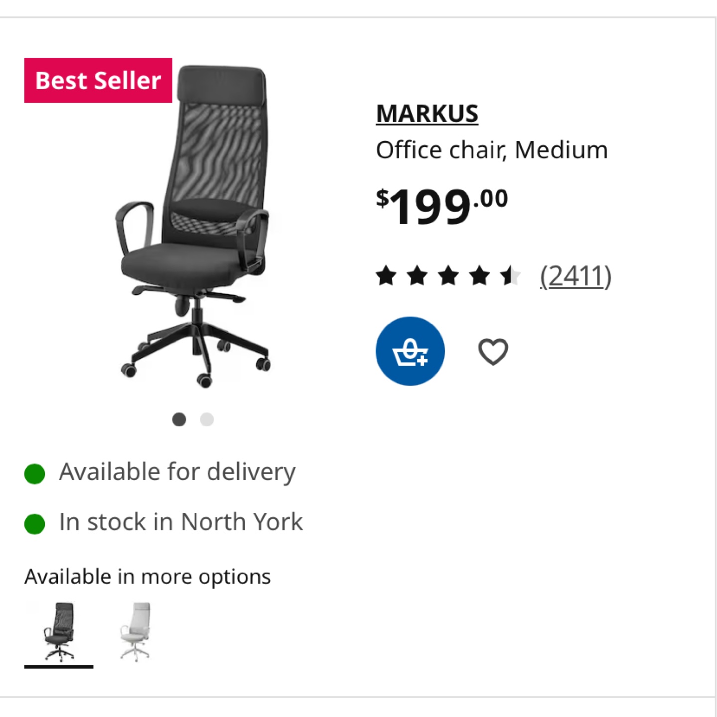 Ikea MARKUS Office Chair - black