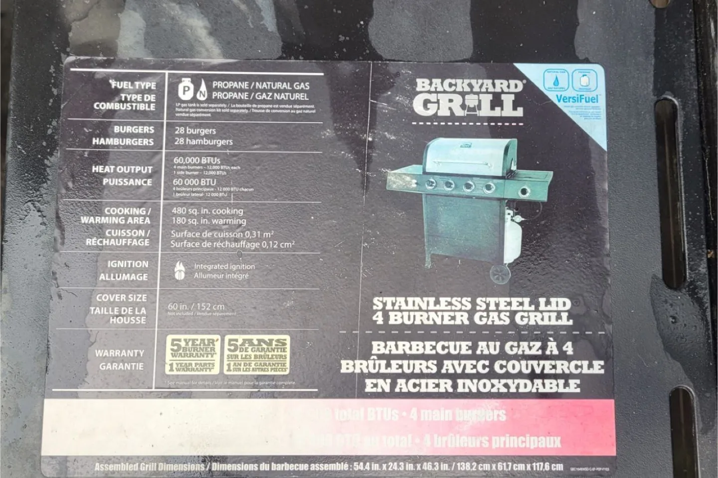 Backyard Grill 4-Burner Stainless Steel Gas BBQ image indicator(3)