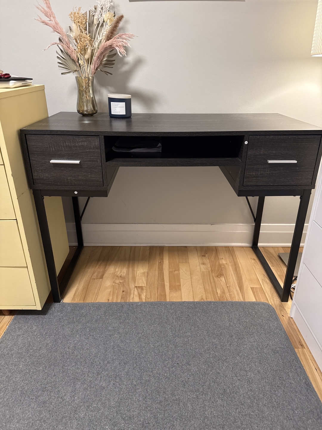 Dark Brown Writing Desk with Two Drawers - photo 2