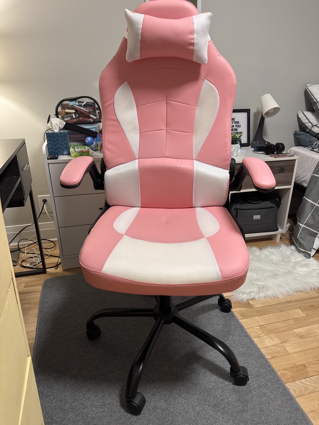 Pink and White Gaming Chair - photo 3