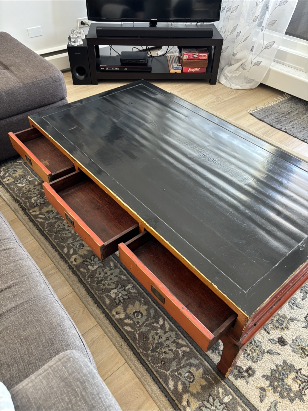 Wood Coffee Table with Drawers - photo 5