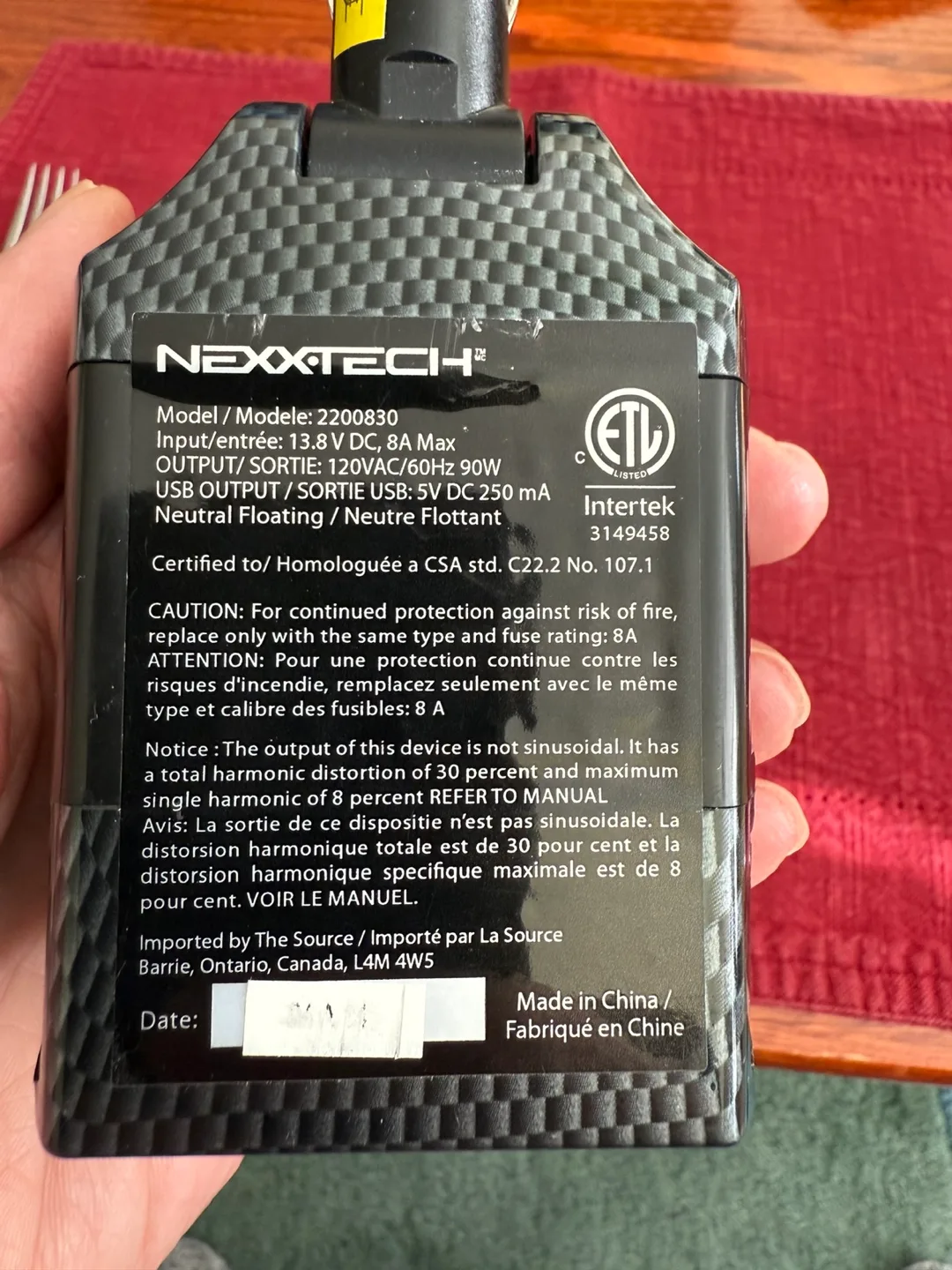 Charger NEXXTECH Car Power Inverter image indicator(3)