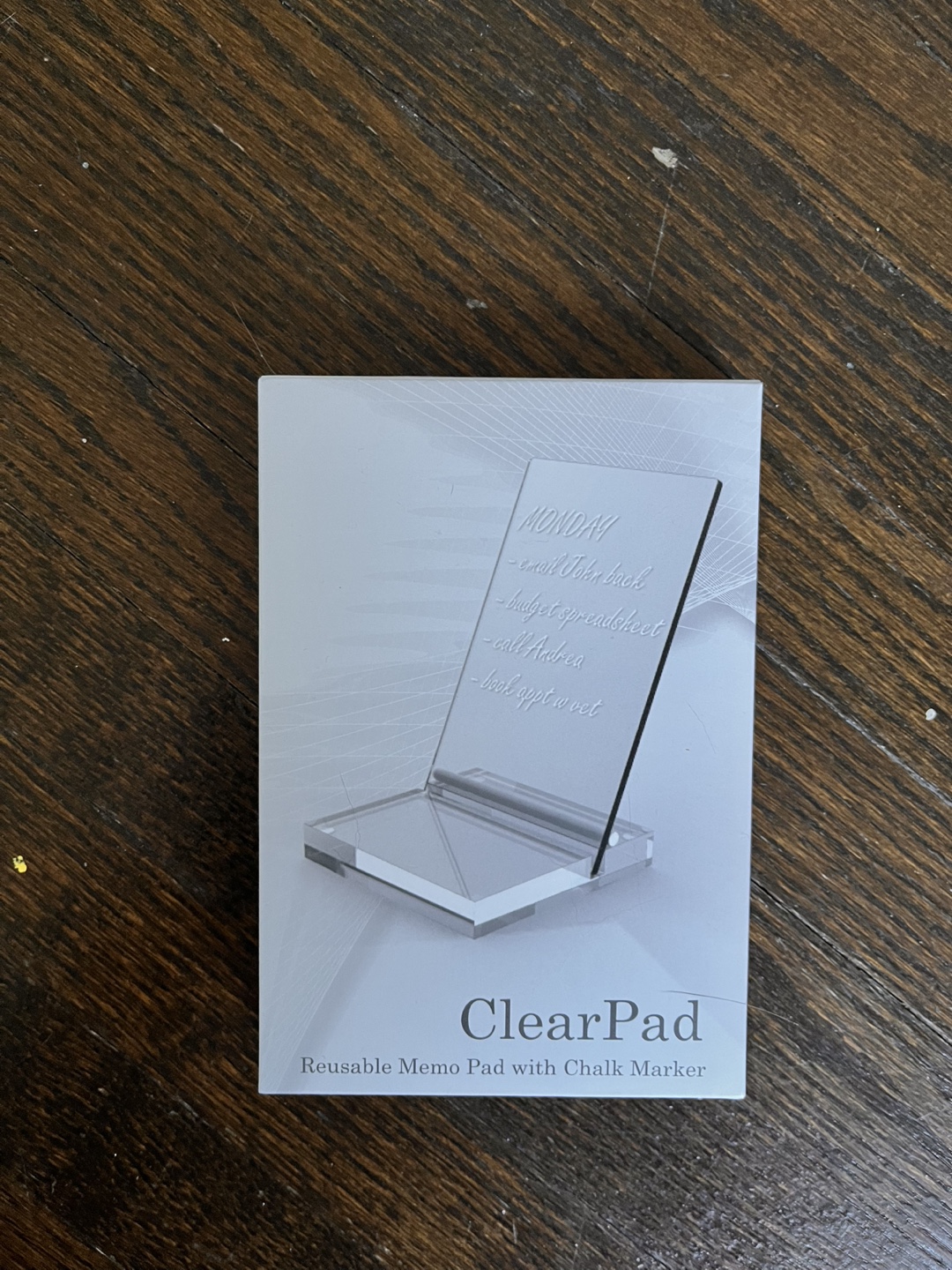 ClearPad Reusable Memo Pad with Chalk Marker