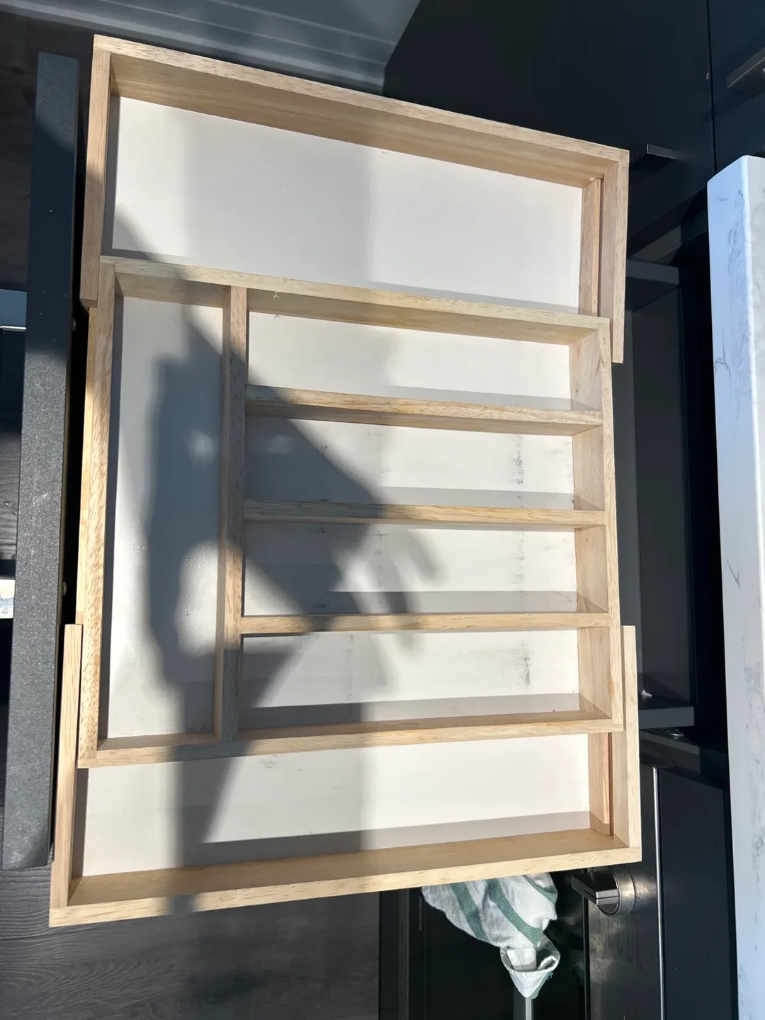 Wooden Cutlery Organizer Tray for Kitchen Drawer thumbnail