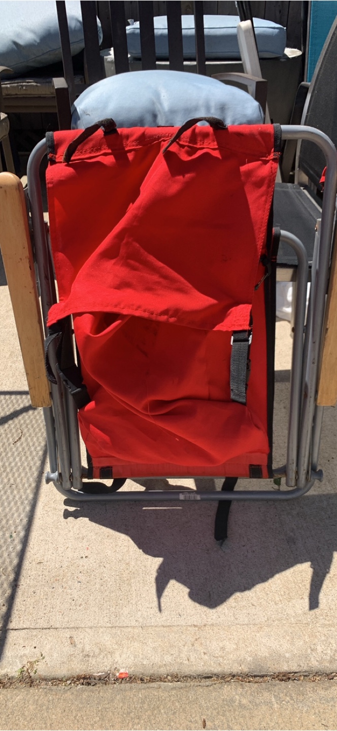 Portable Folding Backpack Beach Chairs - Red & Blue - photo 3