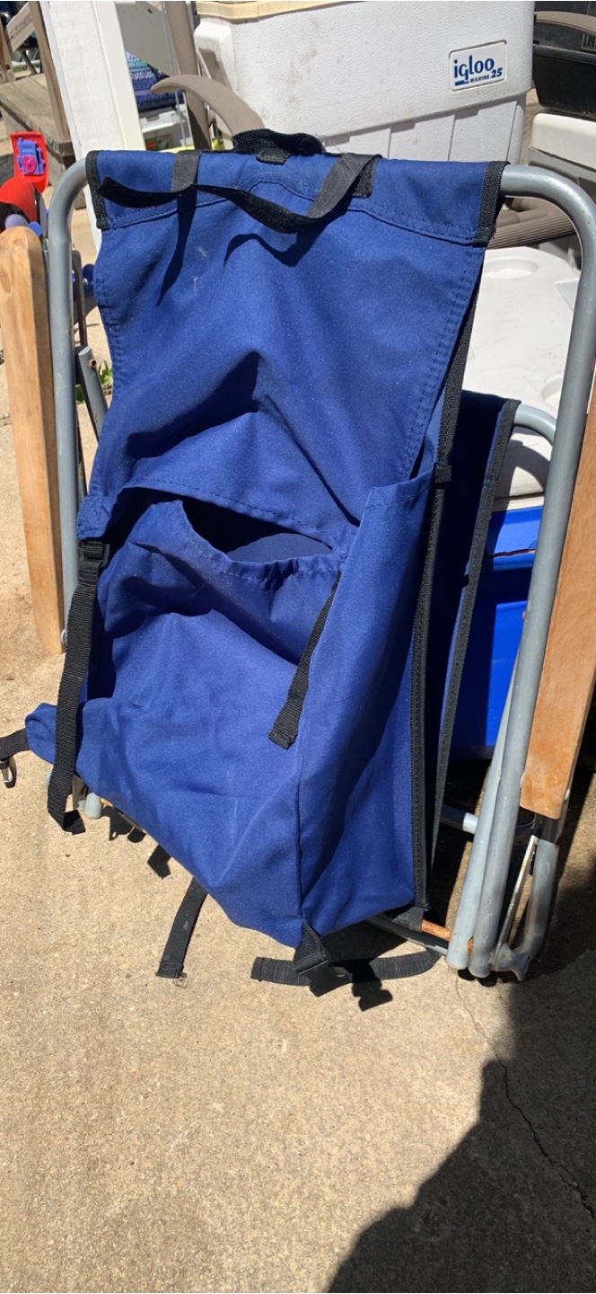 Portable Folding Backpack Beach Chairs - Red & Blue - photo 2