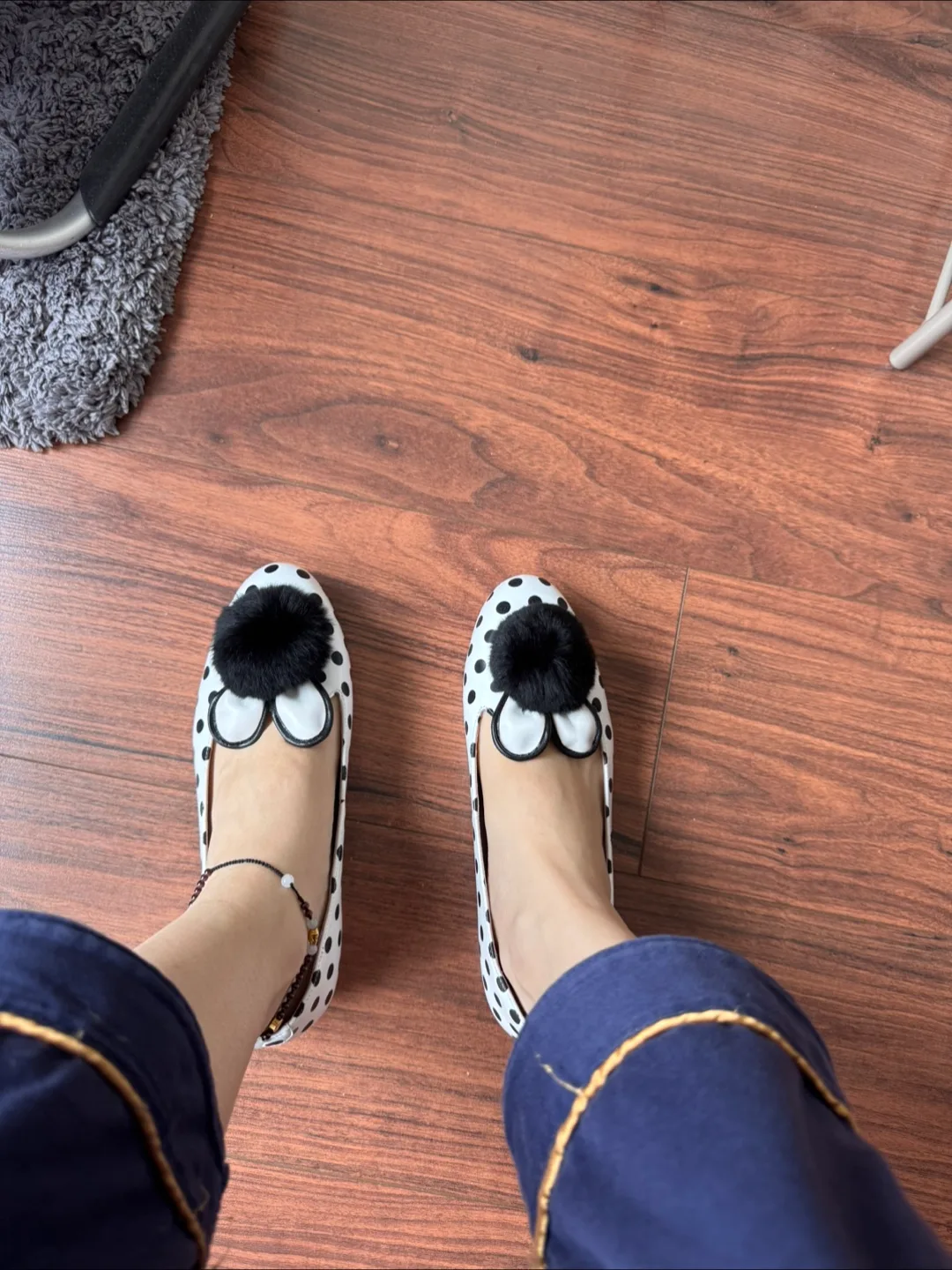 Kiss Kitty Women's Polka Dot Bunny Flats image indicator(4)