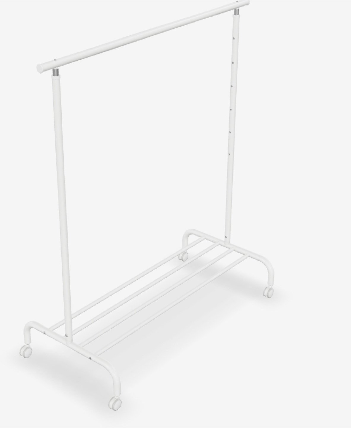 IKEA White Metal Clothing Rack with Wheels - photo 2