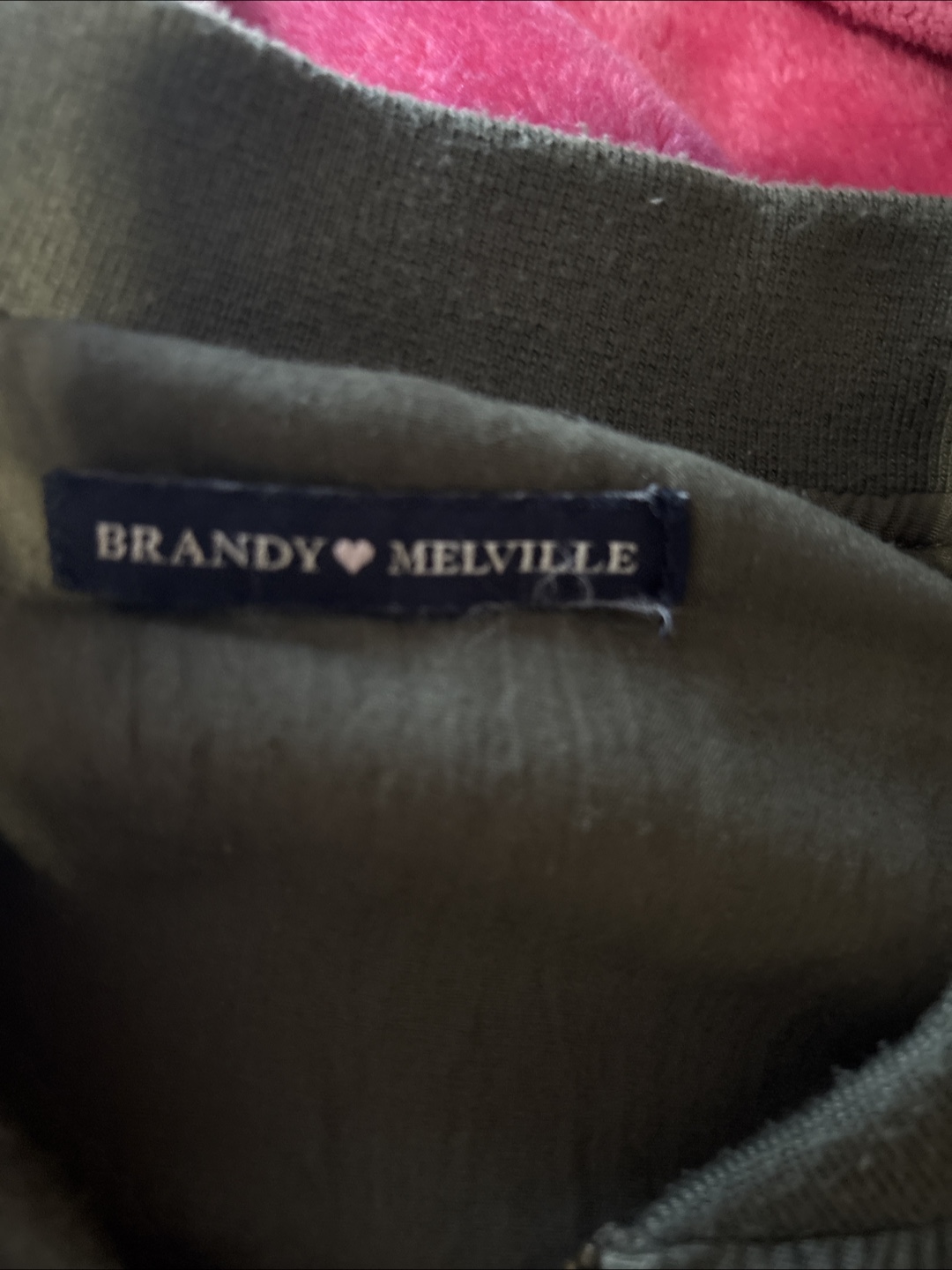 Brandy Melville Olive Green Bomber Jacket - photo 2