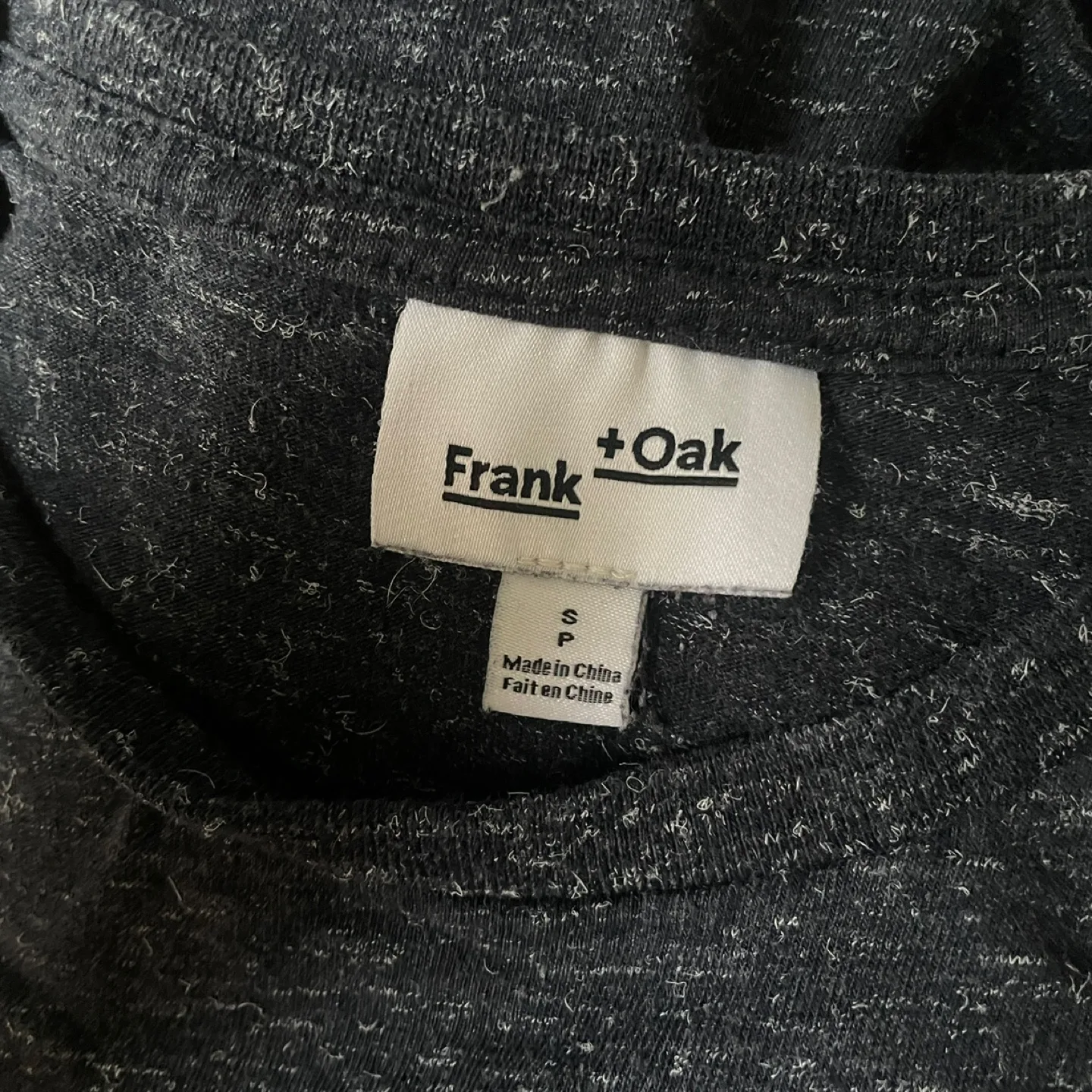Frank and Oak Dark Grey Heather Cotton Blend T-Shirt Size S image indicator(5)