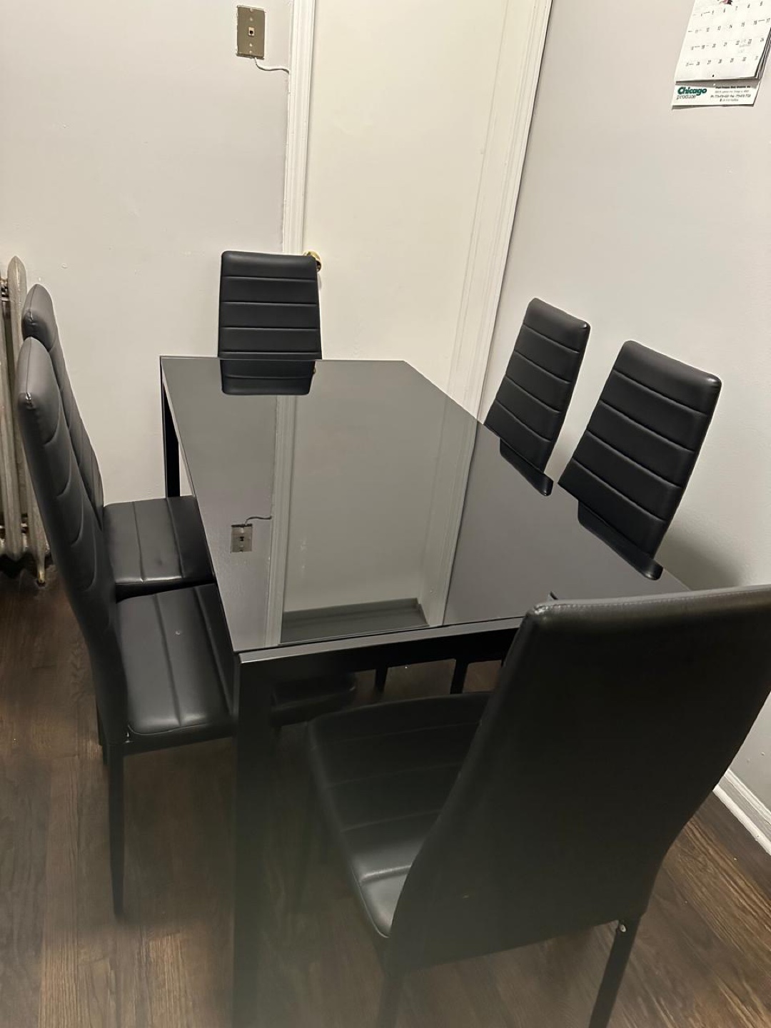 Black Dining Table with 6 Chairs - photo 2