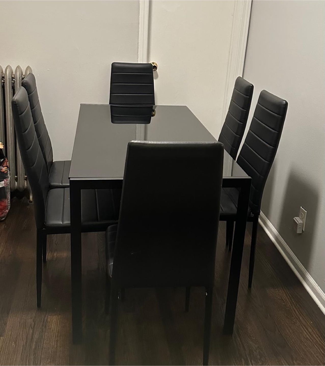 Black Dining Table with 6 Chairs