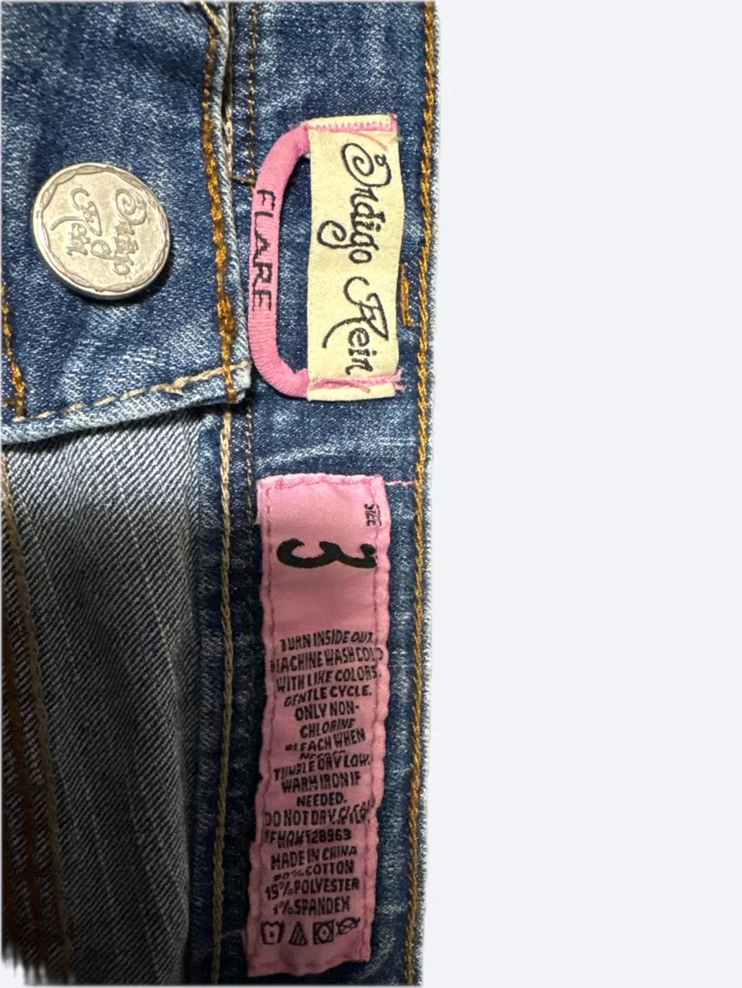 Indigo Reign Girls Size 3 Flare Denim Shorts image indicator(2)