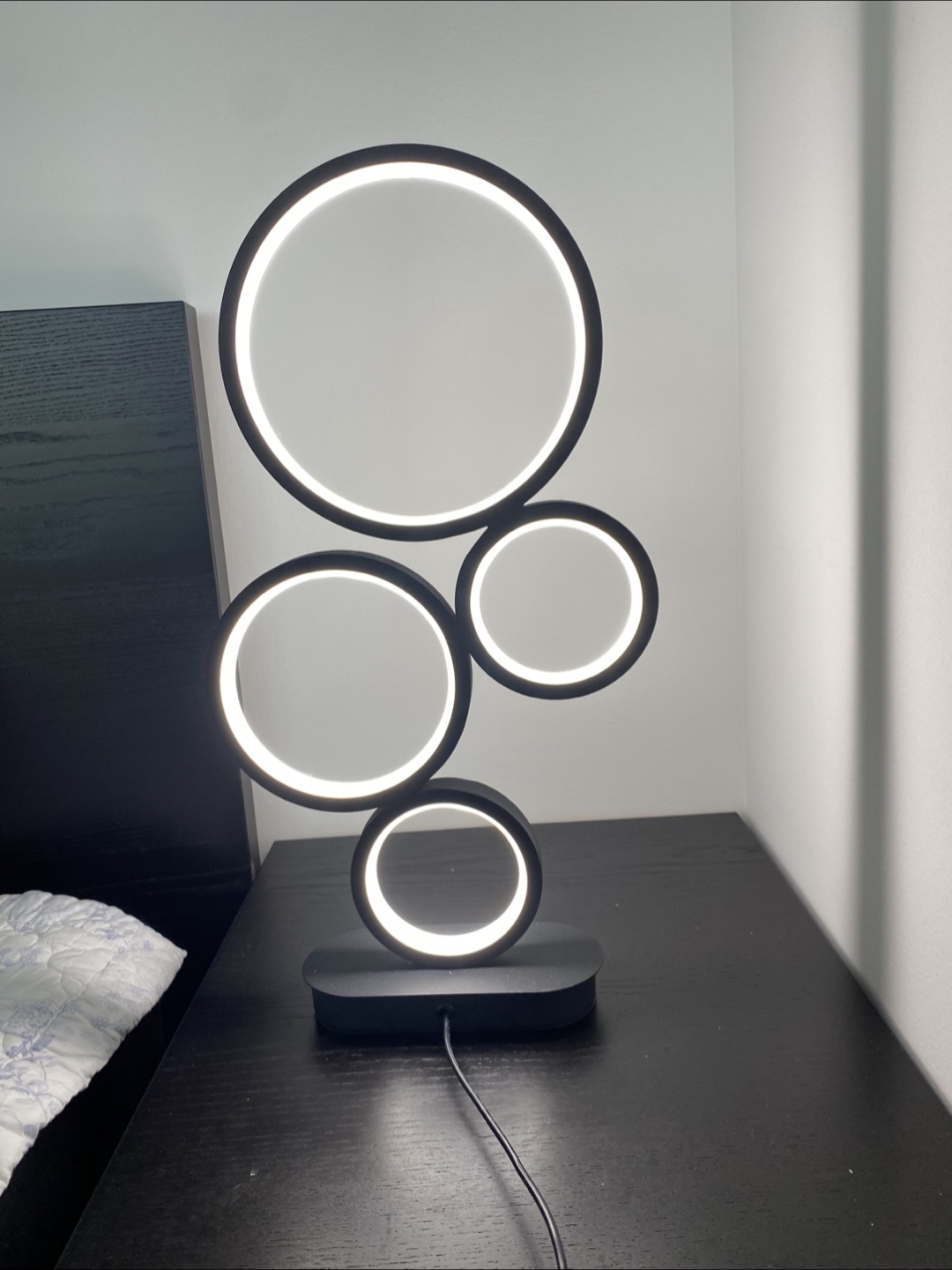 Modern LED Table Lamp - Black Circle Design - photo 2