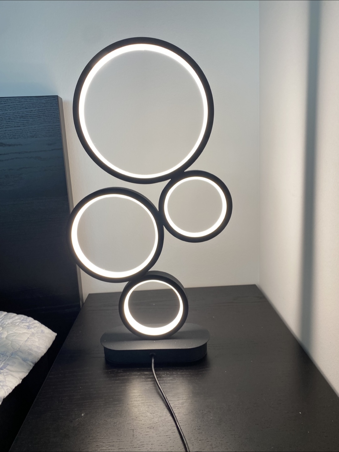 Modern LED Table Lamp - Black Circle Design - photo 3