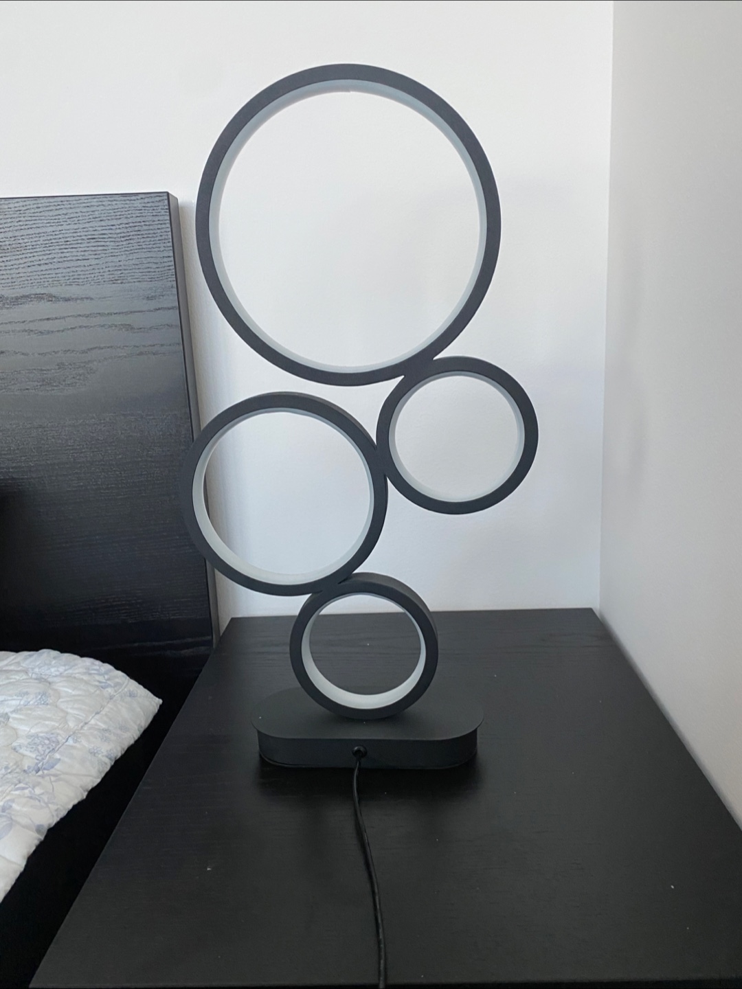 Modern LED Table Lamp - Black Circle Design - photo 4