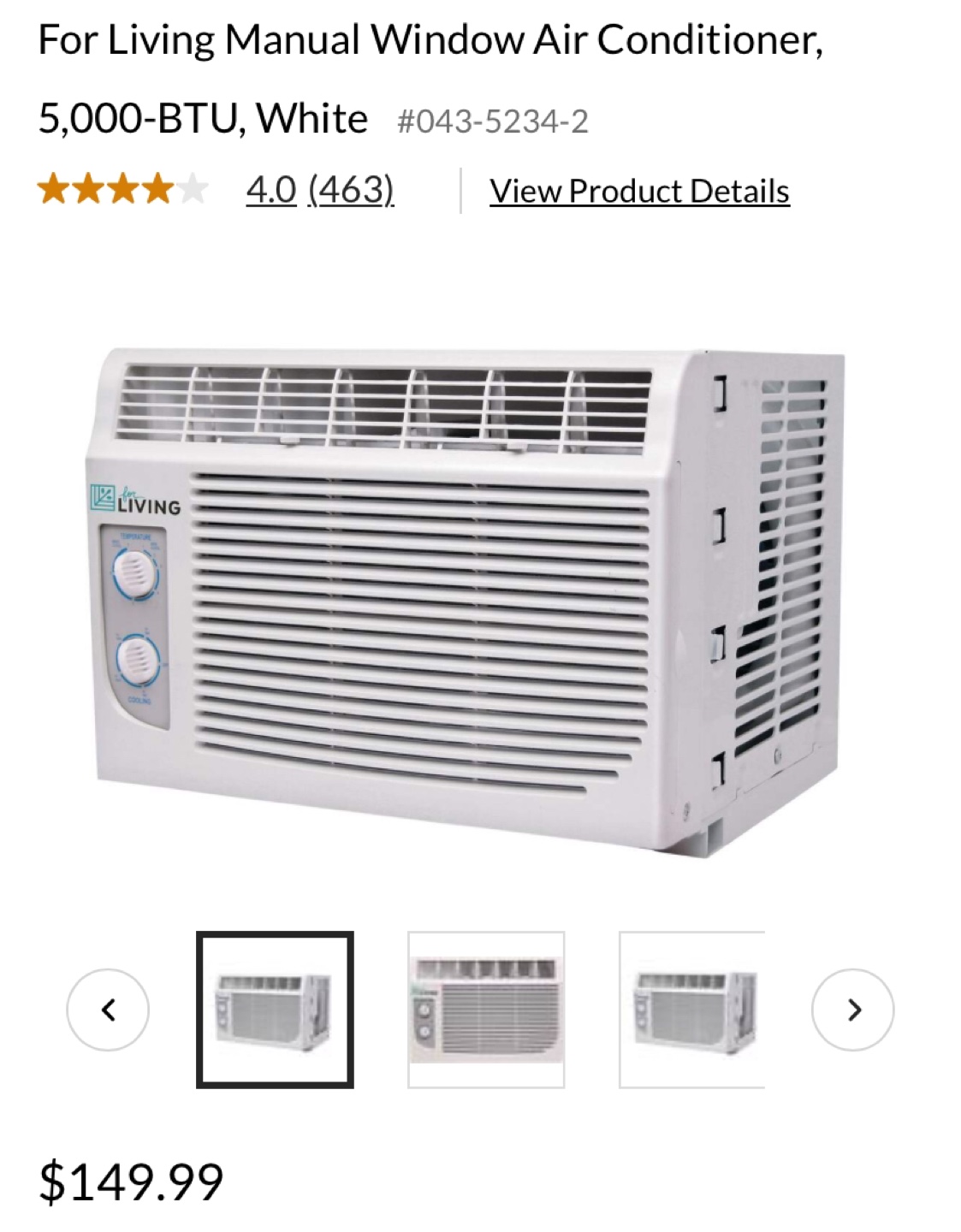 For Living Manual Window Air Conditioner
