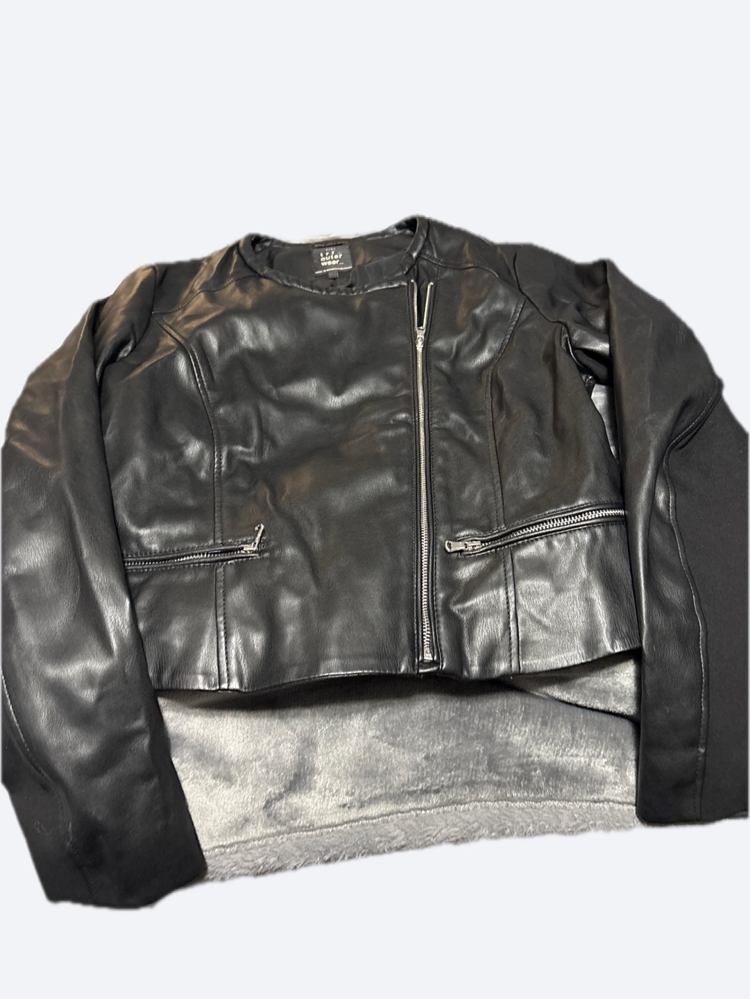 Zara Black Faux Leather Jacket Size M