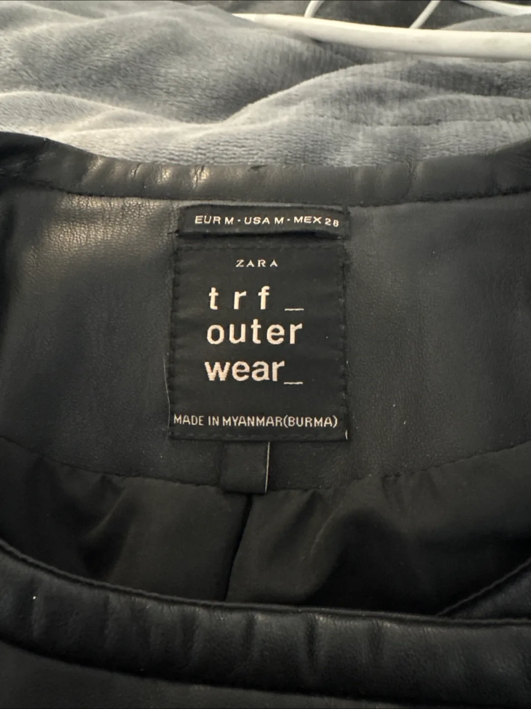 Zara Black Faux Leather Jacket Size M image indicator(2)