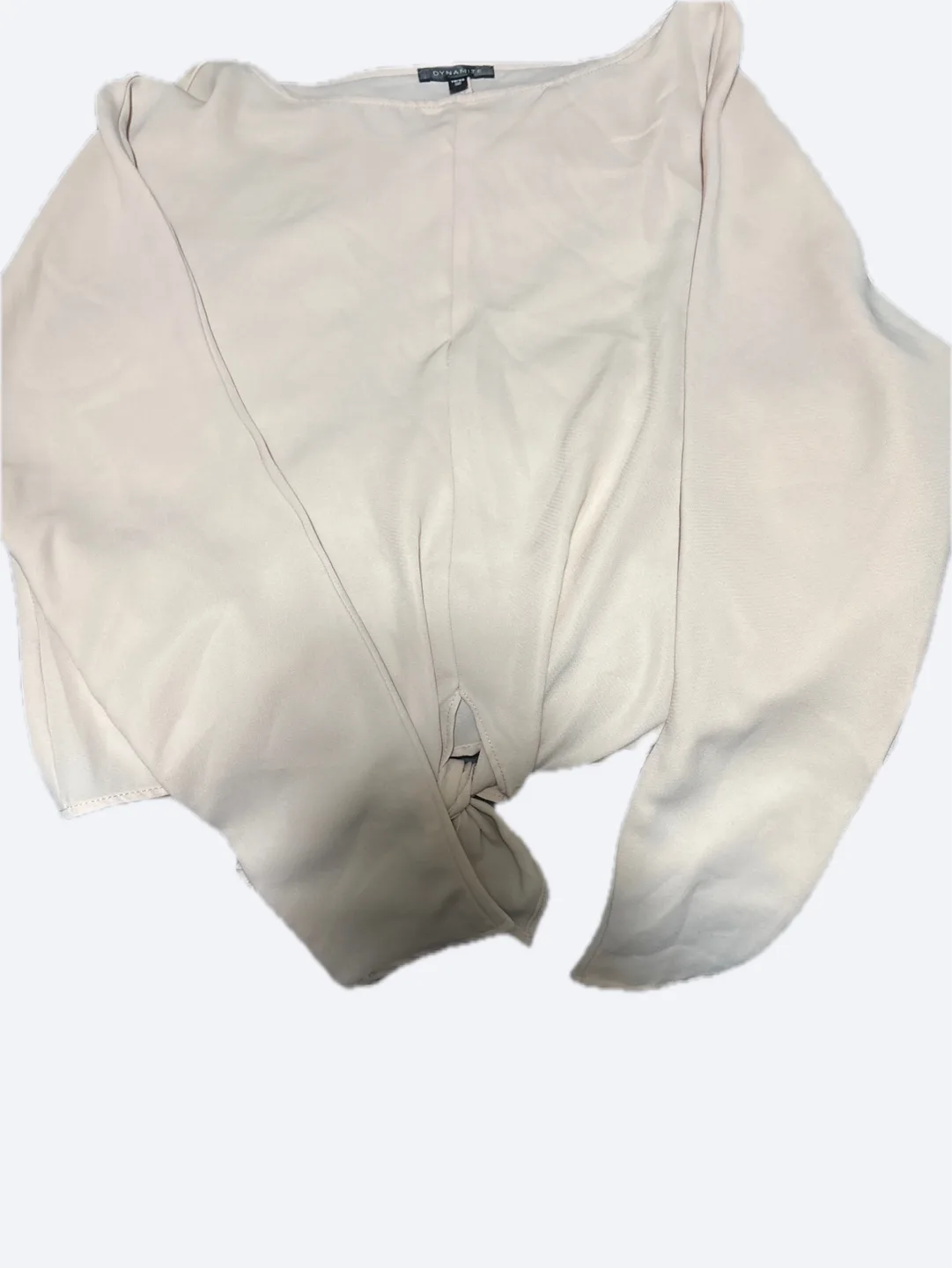 Dynamise Beige Tie-Front Blouse thumbnail