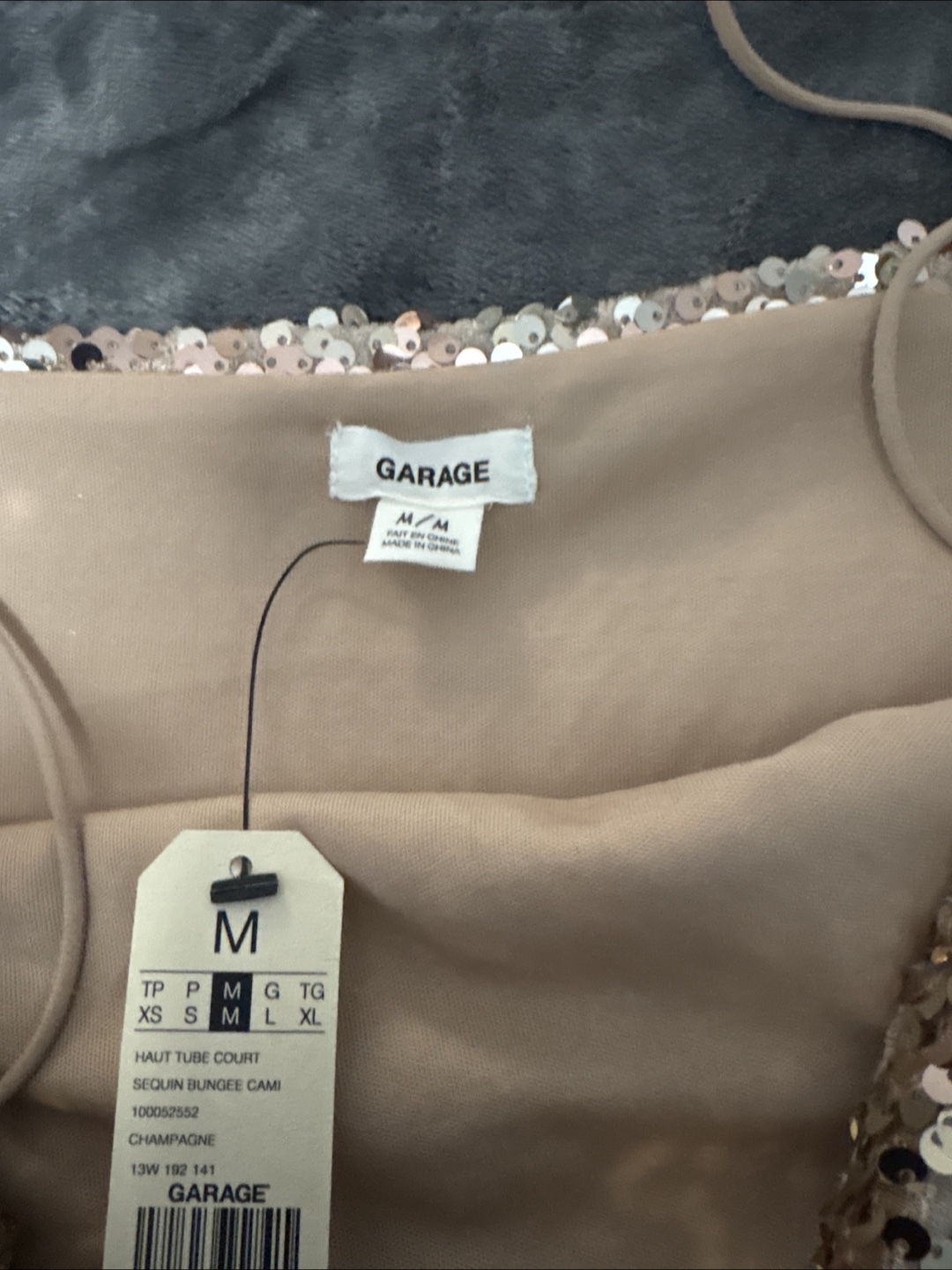 Garage Sequin Tube Top - Size Medium - photo 2