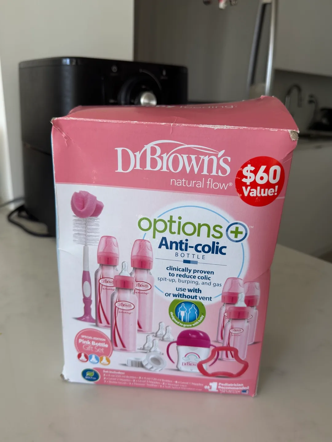 Dr Brown's Options+ Anti-Colic Bottles - Pink thumbnail