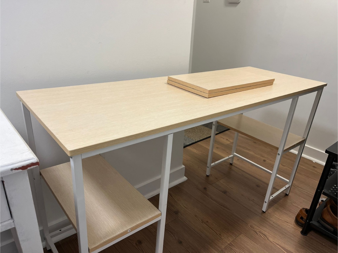 Almost new home office desk/ study table with shelves - photo 2