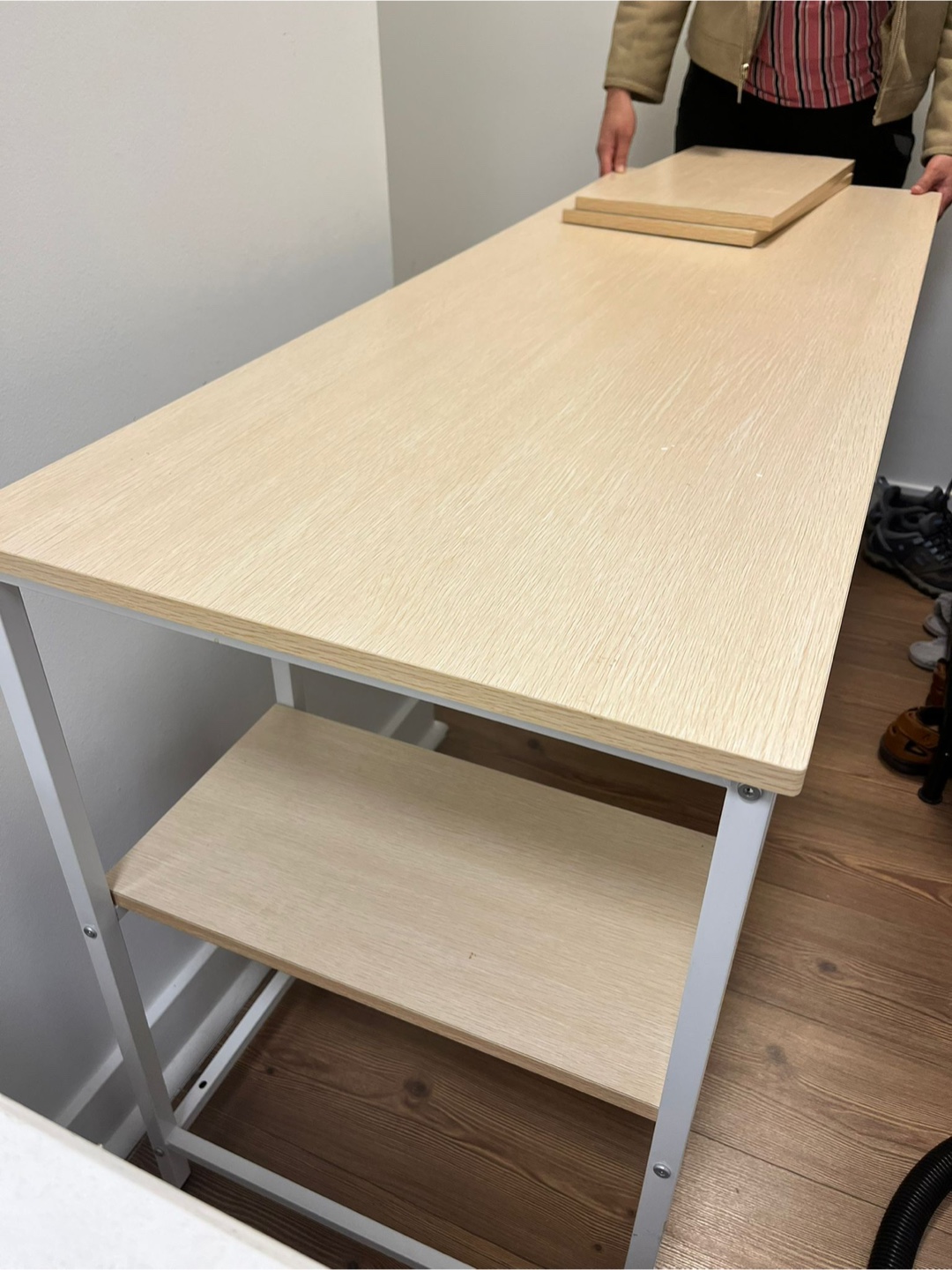 Almost new home office desk/ study table with shelves - photo 3