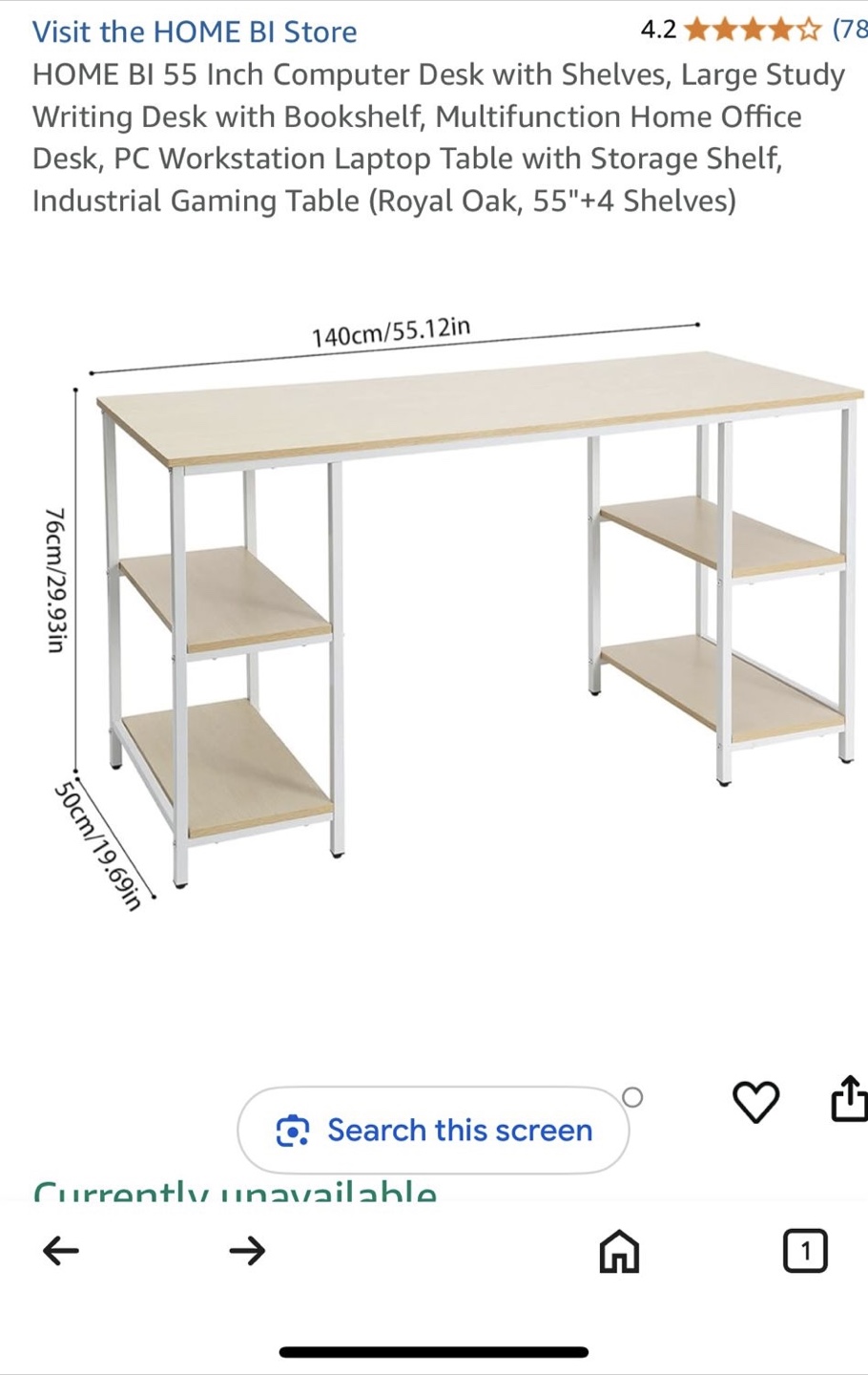Almost new home office desk/ study table with shelves - photo 5