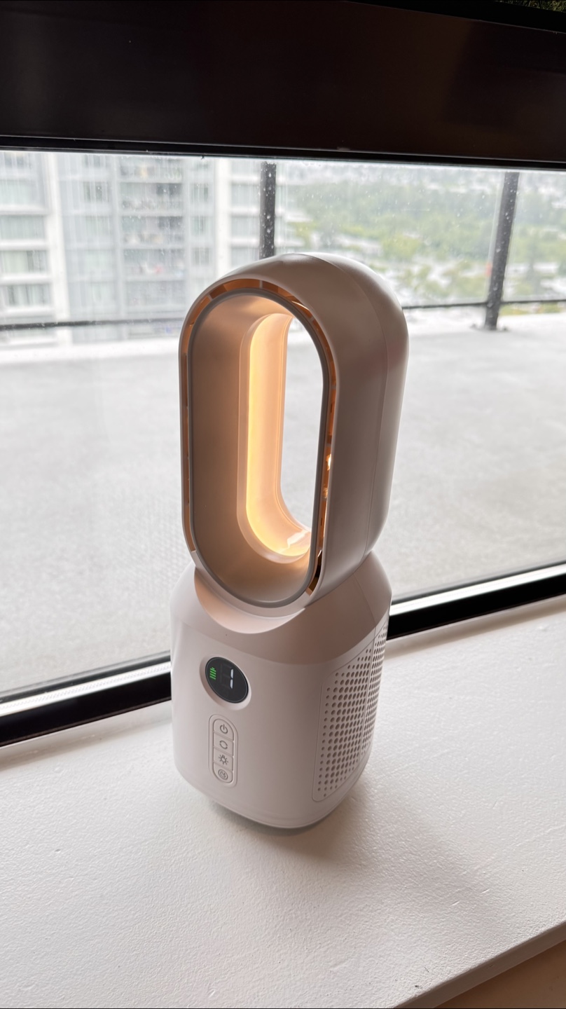 Portable Bladeless Fan with Light & Adjustable Wind