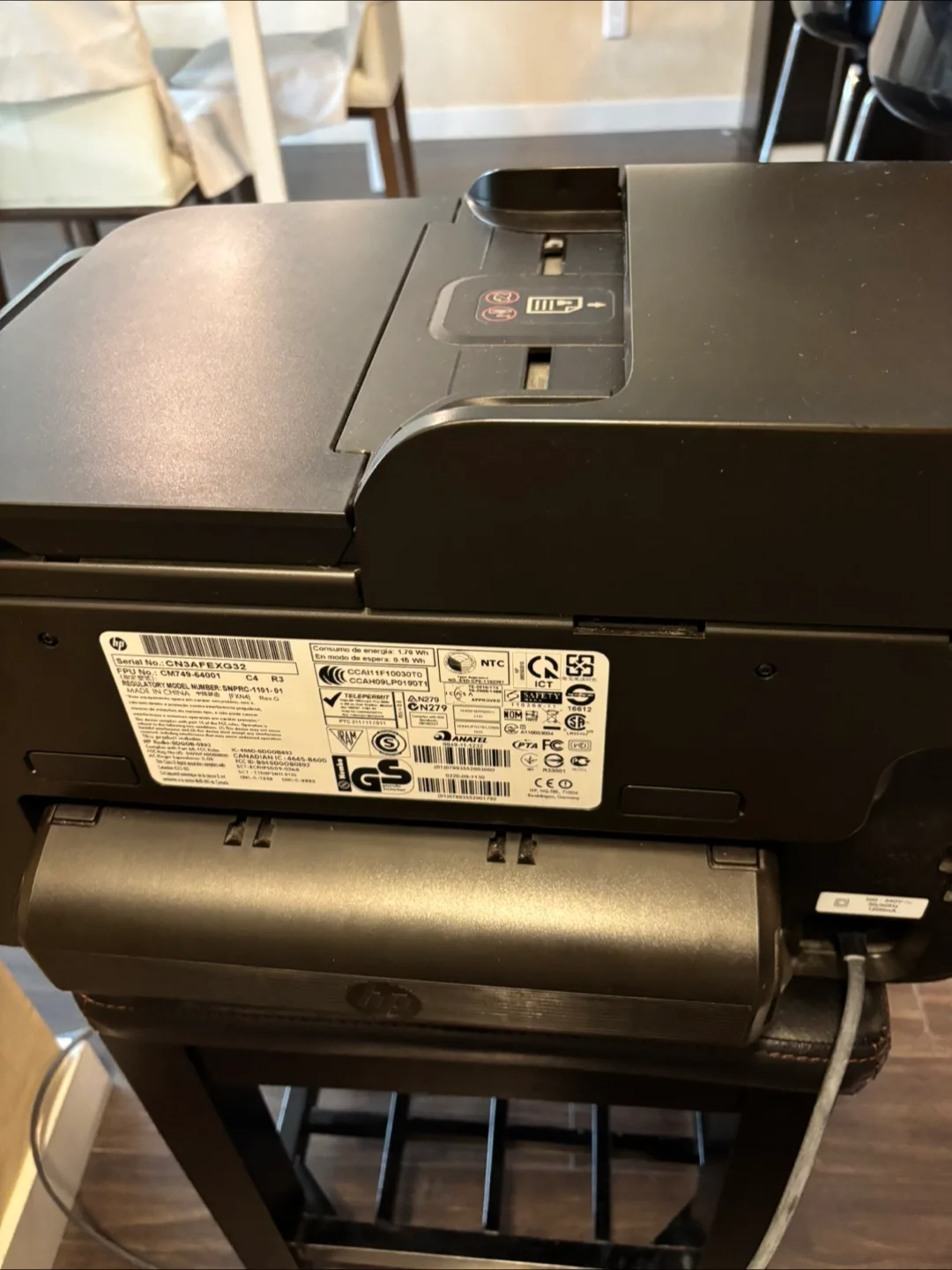 HP printer Officejet Pro 8600 Print/Scan/Fax/Web image indicator(8)
