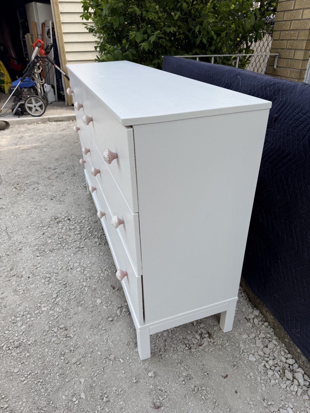 White 6-Drawer Dresser with Pink Knobs - photo 4
