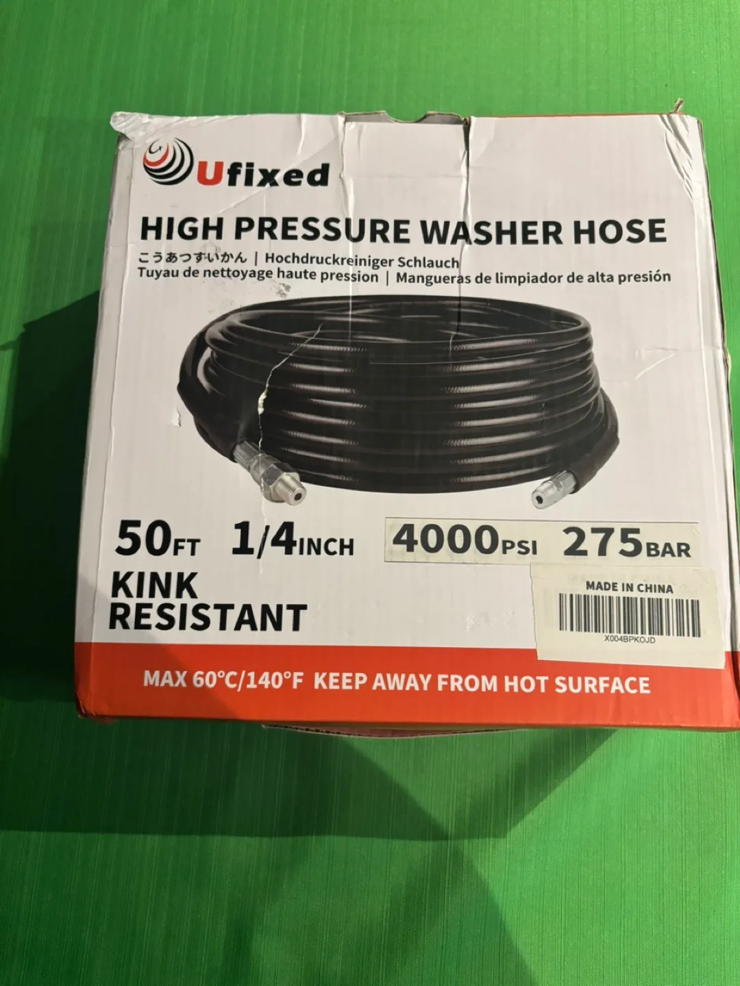 50ft Kink Resistant High Pressure Washer Hose 4000PSI 1/4 inch thumbnail