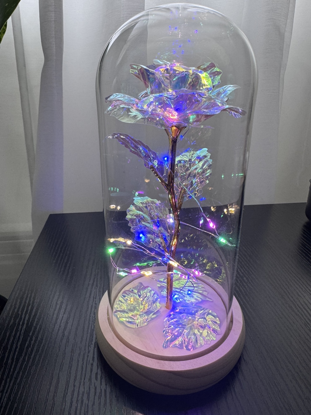 Enchanted LED Rose in Glass Dome - photo 3